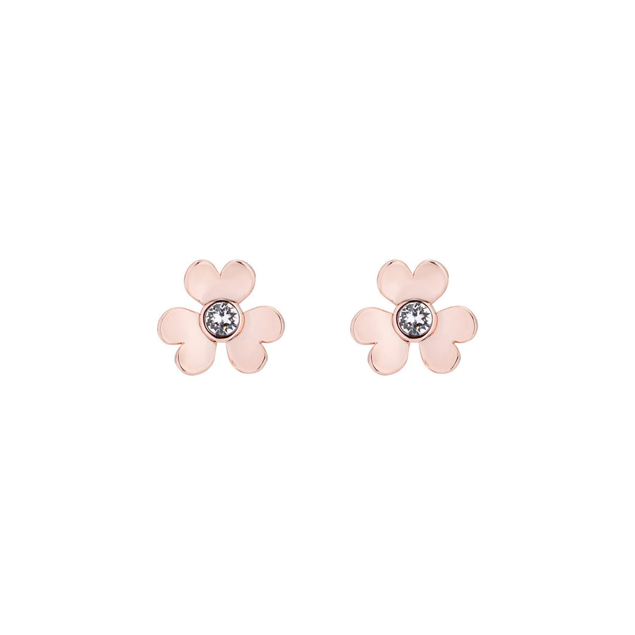 hansila: heart blossom stud earring rose gold/crystal