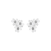 harela: heart blossom clip earring silver/crystal