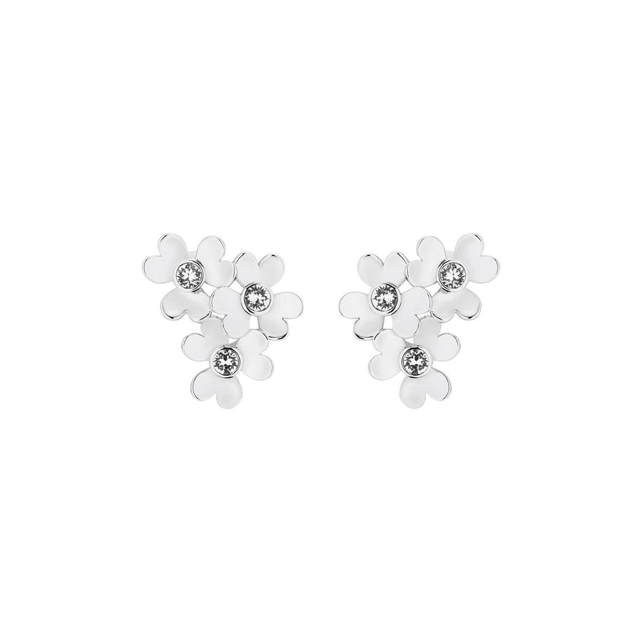 harela: heart blossom clip earring silver/crystal
