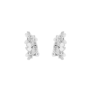 harela: heart blossom clip earring silver/crystal