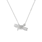 dameka: ribbon bow pendant silver/crystal