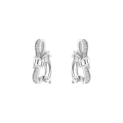 dalika: ribbon bow clip earring silver/crystal