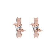 dalika: ribbon bow clip earring rose gold/crystal