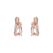 dalika: ribbon bow clip earring rose gold/crystal