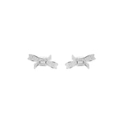 deljcia: mini ribbon bow stud earring silver/crystal