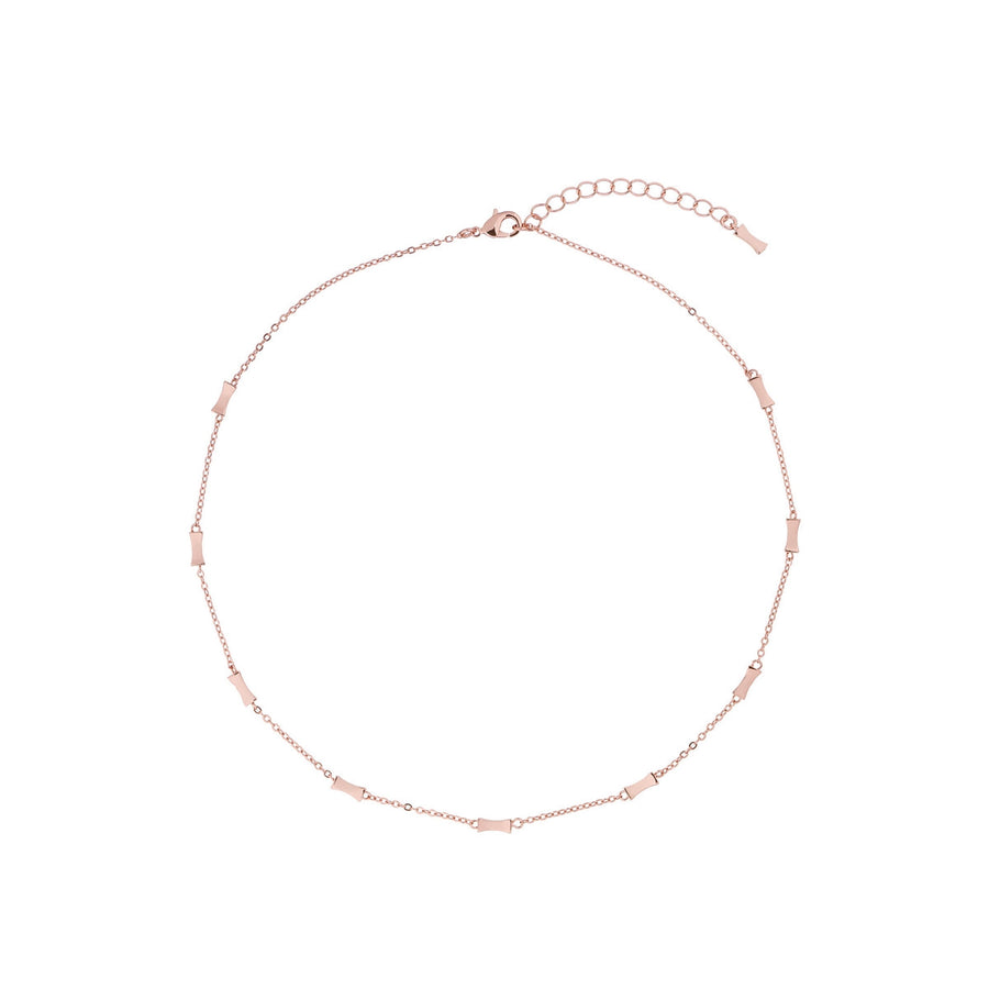 ted baker-: mini faceted bow necklace rose gold
