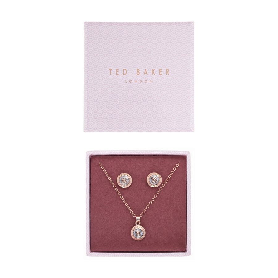ted baker-mini button gift set rose gold silver glitter