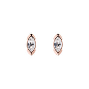 iclyn: arctic crystal stud earring rose gold