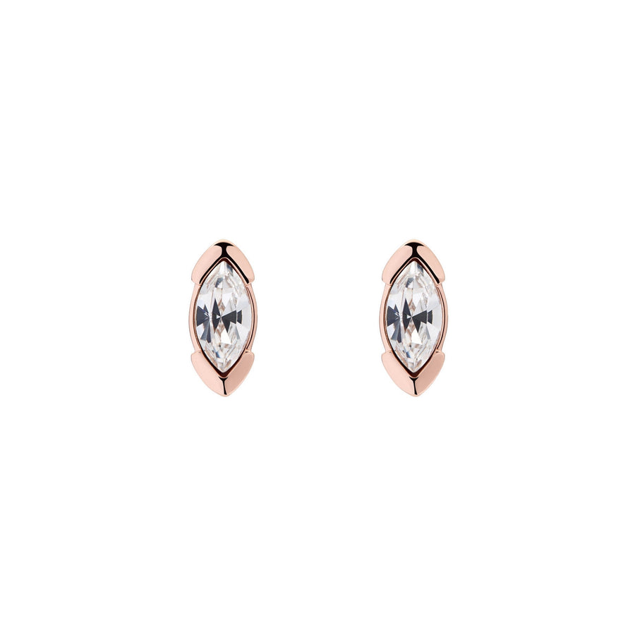 iclyn: arctic crystal stud earring rose gold