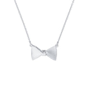 ted baker- crystal tux bow silver pendant