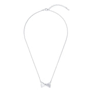 ted baker- crystal tux bow silver pendant