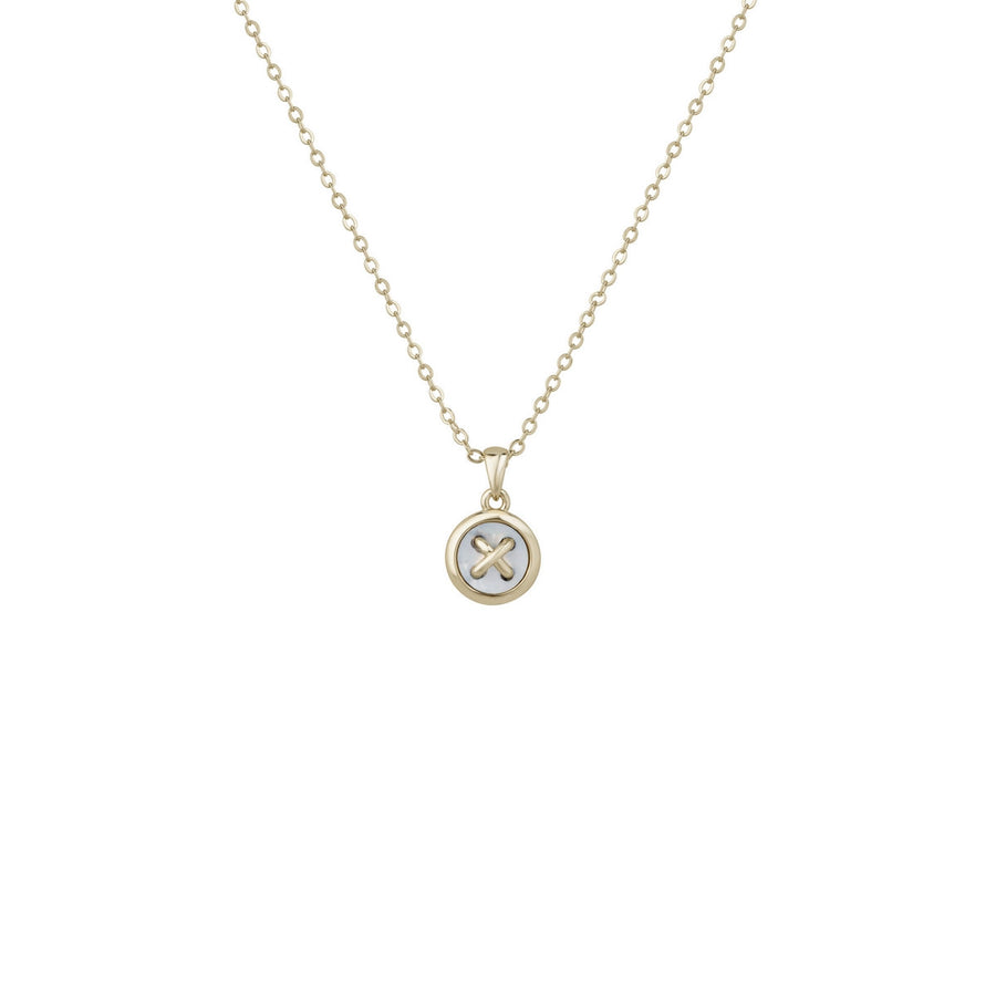 blenra: mother of pearl pendant button pale gold