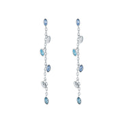 ted baker-crystal vine drop earrings silver blue crystal