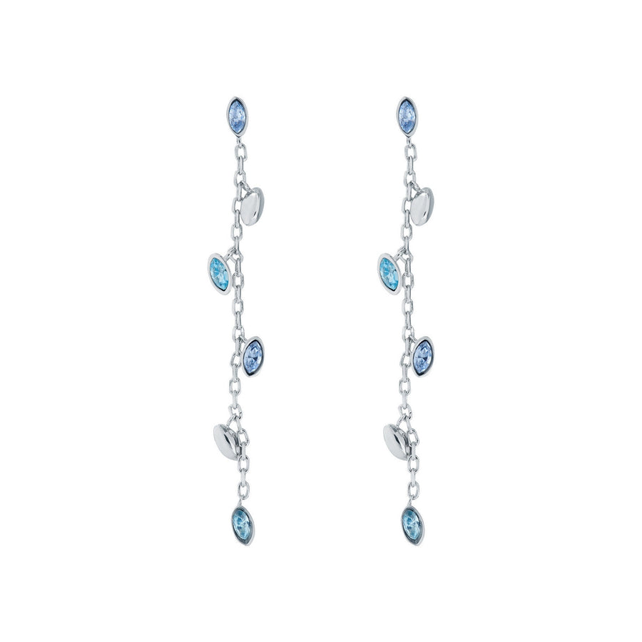 ted baker-crystal vine drop earrings silver blue crystal