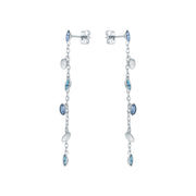 ted baker-crystal vine drop earrings silver blue crystal