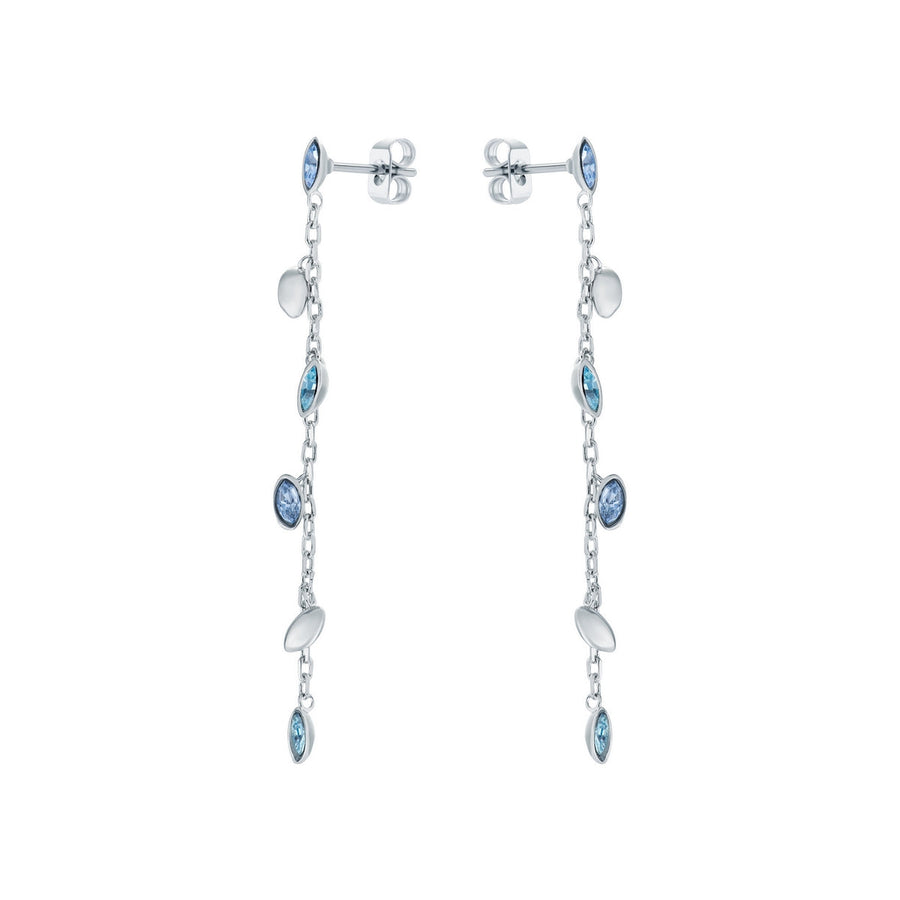 ted baker-crystal vine drop earrings silver blue crystal