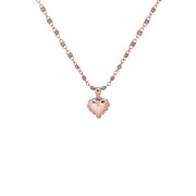 ted baker: sparkle heart enamel chain pendant rose gold silver glitter