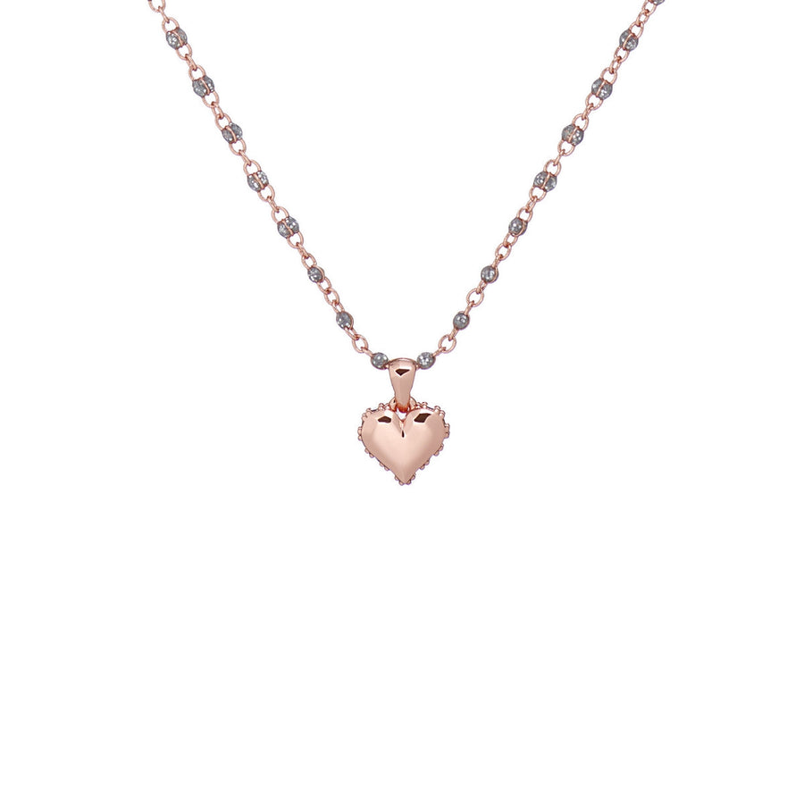 ted baker: sparkle heart enamel chain pendant rose gold silver glitter