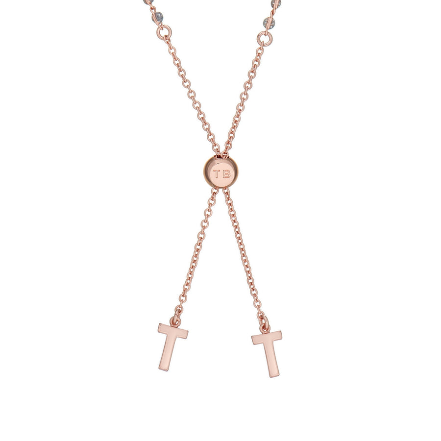 ted baker:: sparkle heart enamel chain bracelet rose gold silver glitter