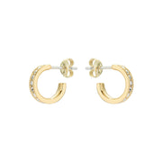 ted baker: nano hoop huggie earring gold clear crystal