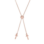 ted baker: crystal aurora hoop drawstring bracelet rose gold