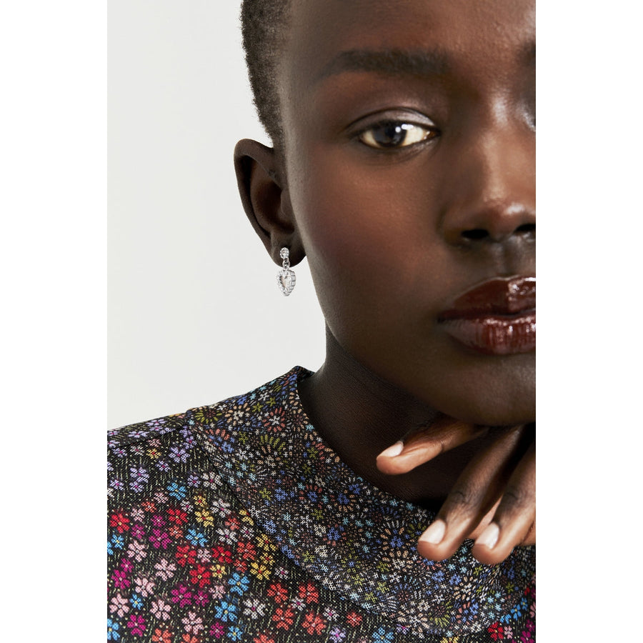 ted baker pearly heart silver drop earring