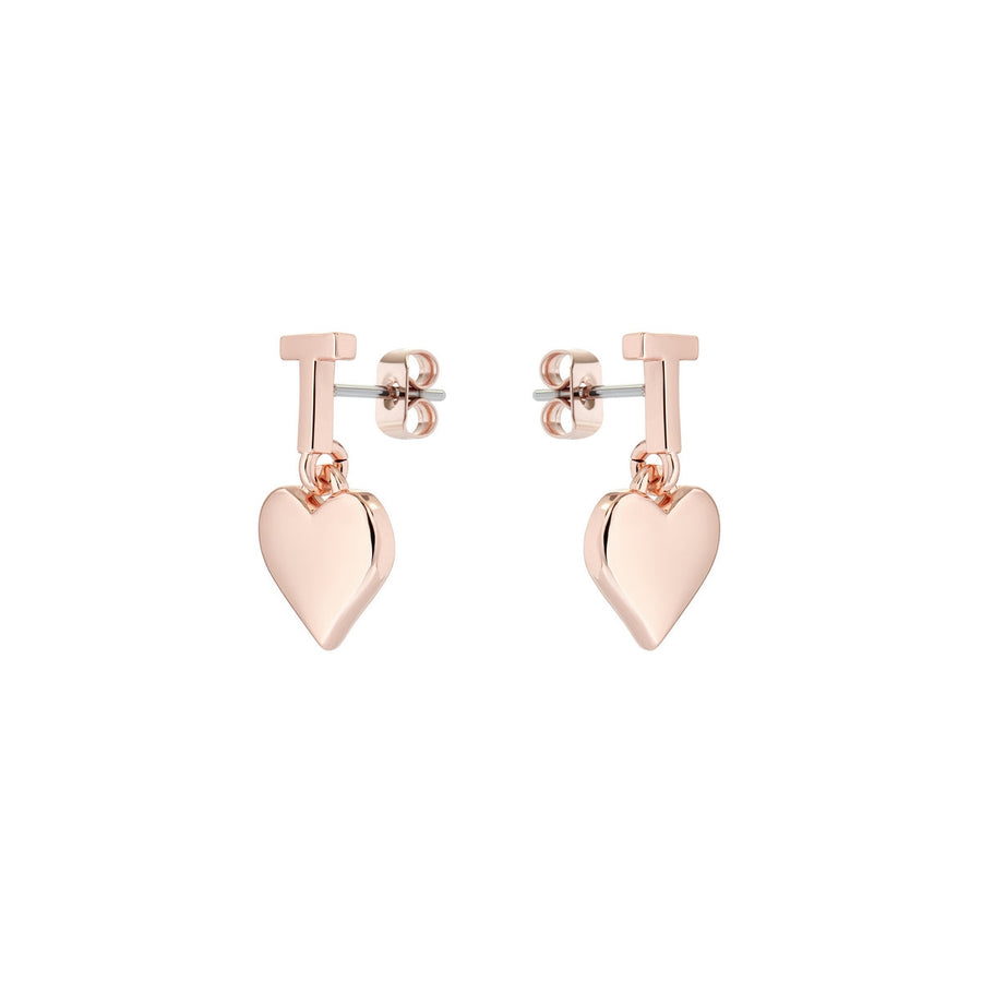 ted baker hati tee heart rose gold tone drop earring