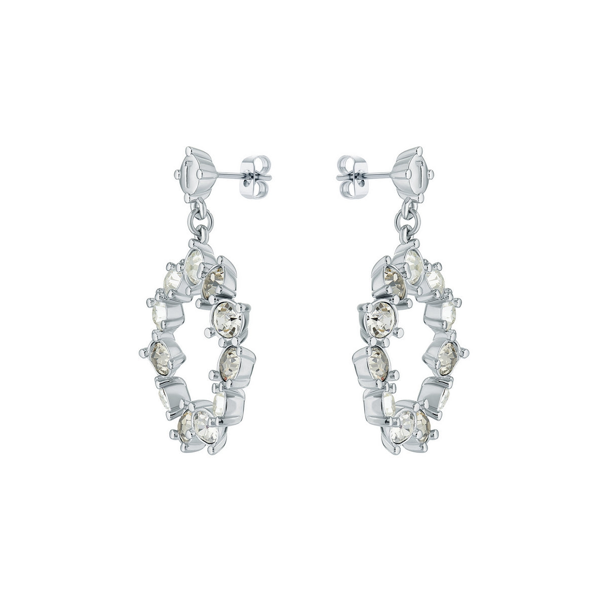 ted baker crissty: large crystal hoop drop silver tone clear crystal drop earring