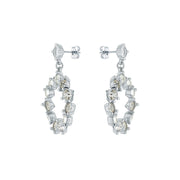 ted baker crissty: large crystal hoop drop silver tone clear crystal drop earring