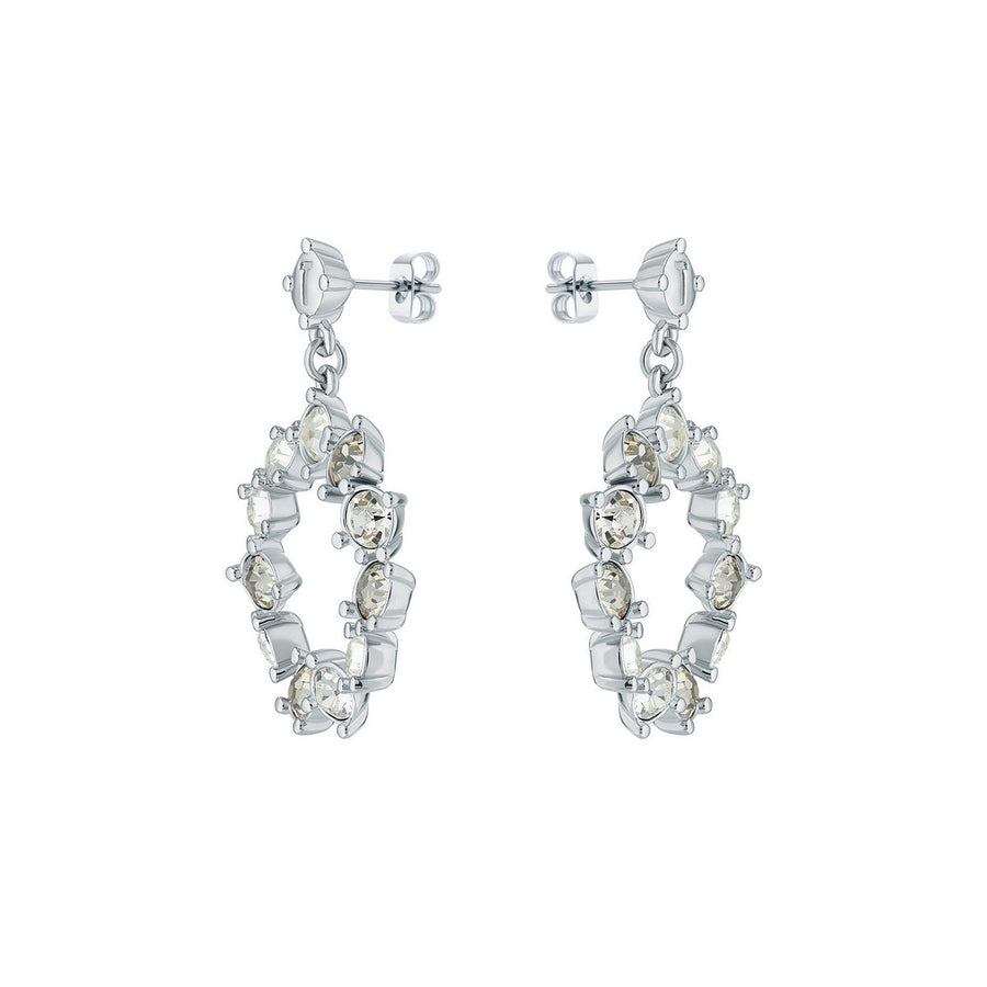 ted baker crissty: large crystal hoop drop silver tone clear crystal drop earring