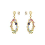 ted baker crissty: large crystal hoop gold tone rainbow pastel crystal drop earring