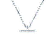 ted baker tharaa t-bar pendant crystal silver tone