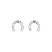 ted bakerlouiee lucky horseshoe stud earring silver tone