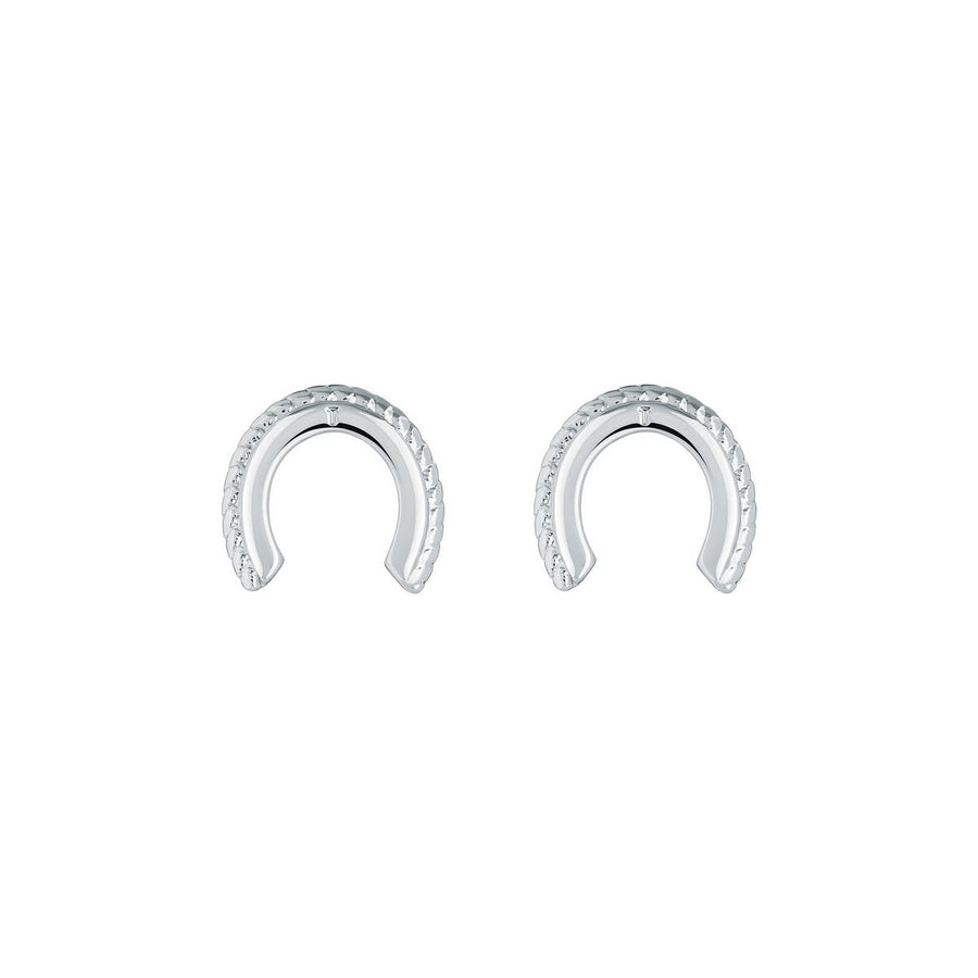 ted bakerlouiee lucky horseshoe stud earring silver tone