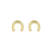 ted bakerlouiee lucky horseshoe stud earring goldtone