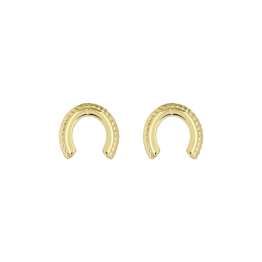 ted bakerlouiee lucky horseshoe stud earring goldtone