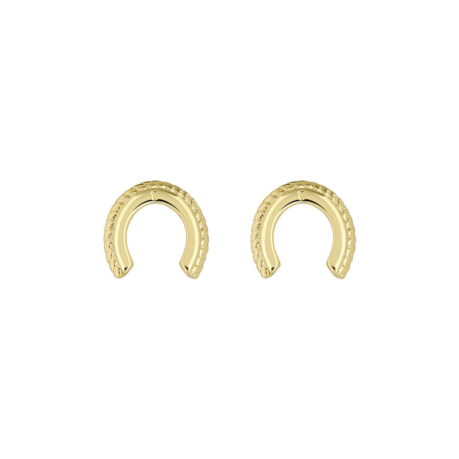 ted bakerlouiee lucky horseshoe stud earring goldtone