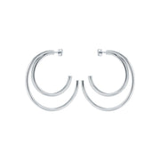 ted baker helinaa large double hoop earring silver tone