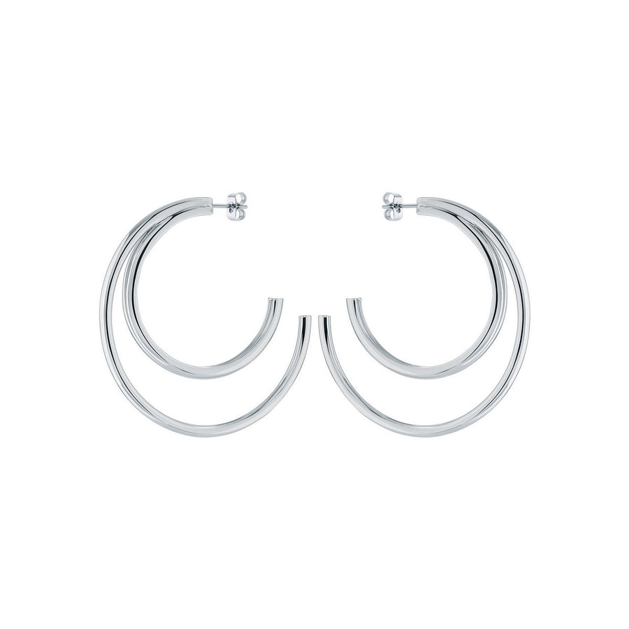 ted baker helinaa large double hoop earring silver tone