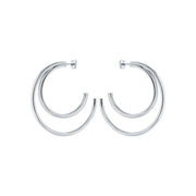 ted baker helinaa large double hoop earring silver tone