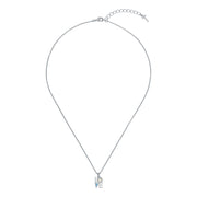 ted baker linnear lo-ve pendant silver tone baby blue