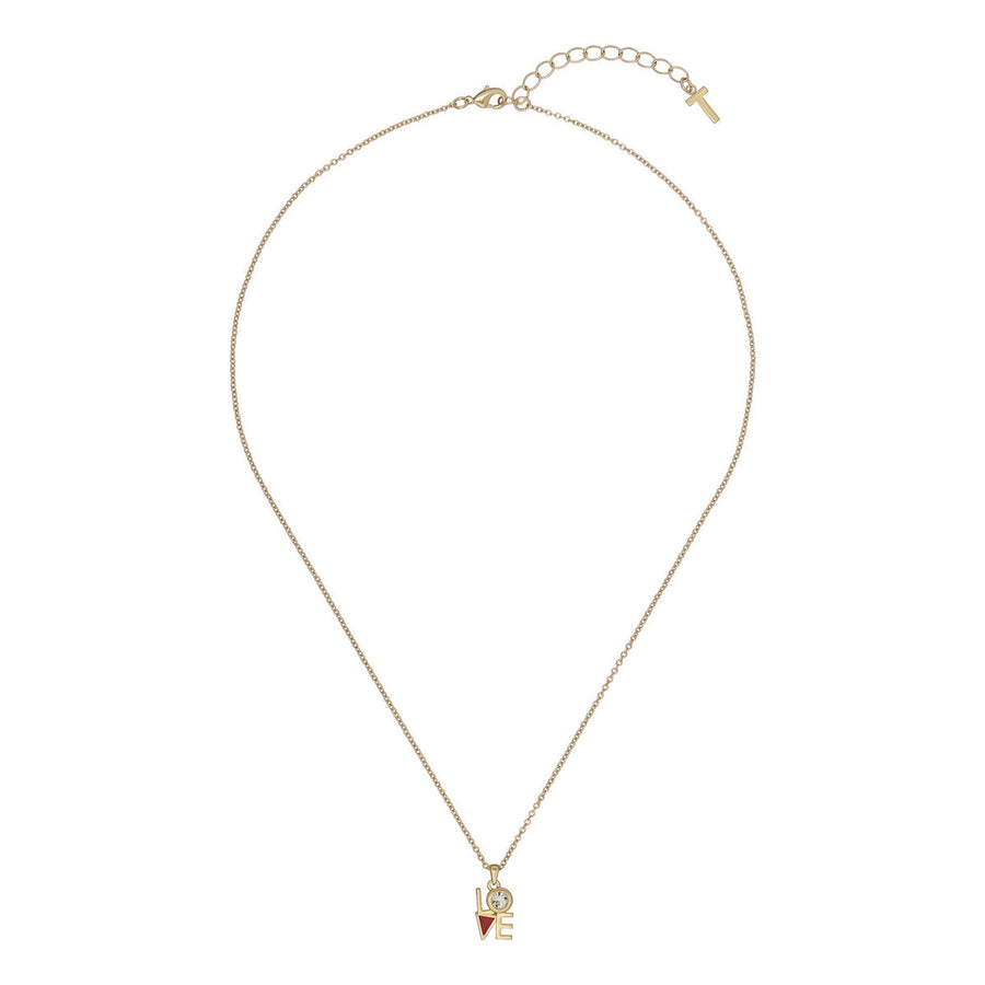 ted baker linnear lo-ve pendant clear crystal