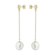 ted baker periee pearly chain drop earring gold tone, pearl