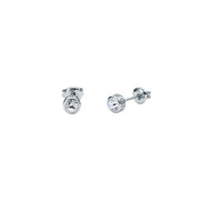 ted baker sinee: mini crystal stud earrings, silver tone, clear crystal