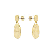 ted baker corriee: constellation coin drop earring gold tone, clear crystal