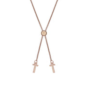 ted baker hadassa: heart star drawstring bracelet rose gold tone, clear crystal