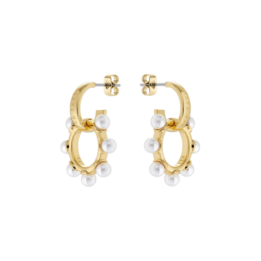 ted baker petunaa: pearl bubble hoop charm gold tone earring