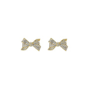 ted baker barseta: crystal bow stud earrings gold tone, clear crystal