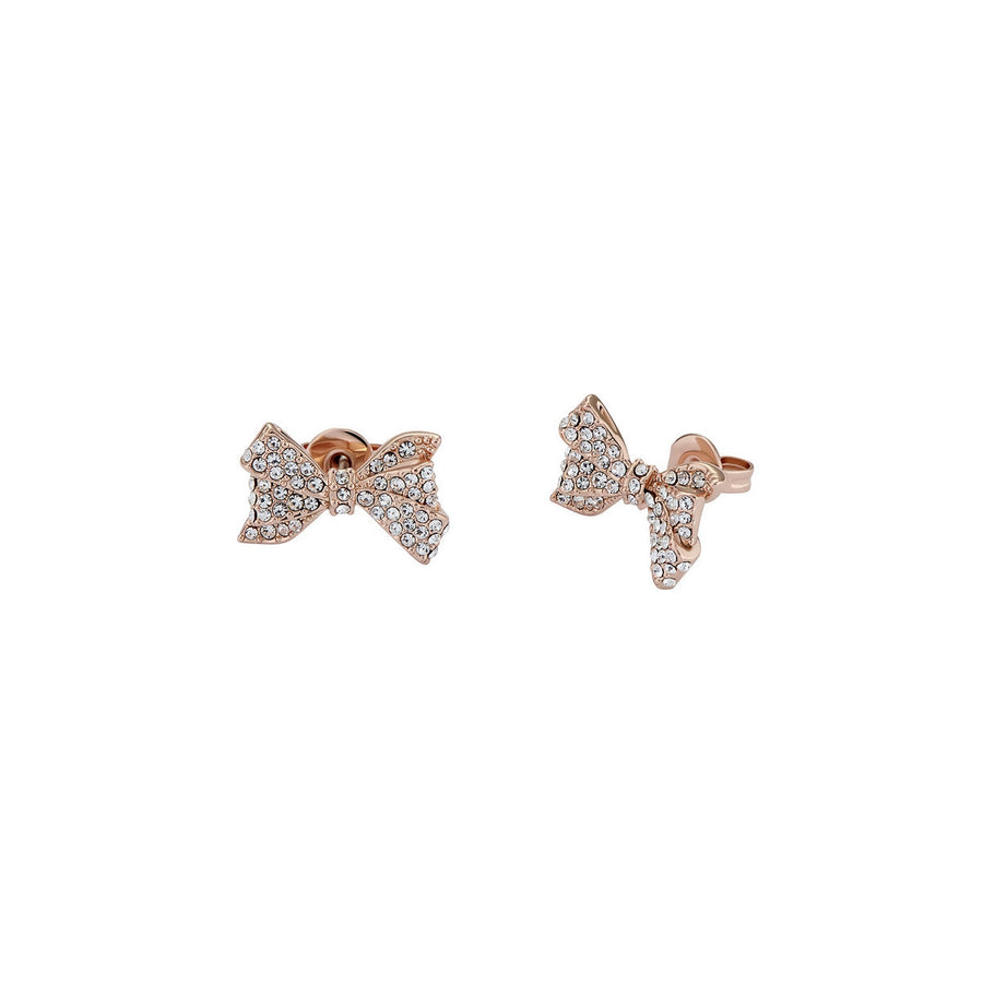 ted baker barseta: crystal bow stud earrings rose tone,clear ccrystal