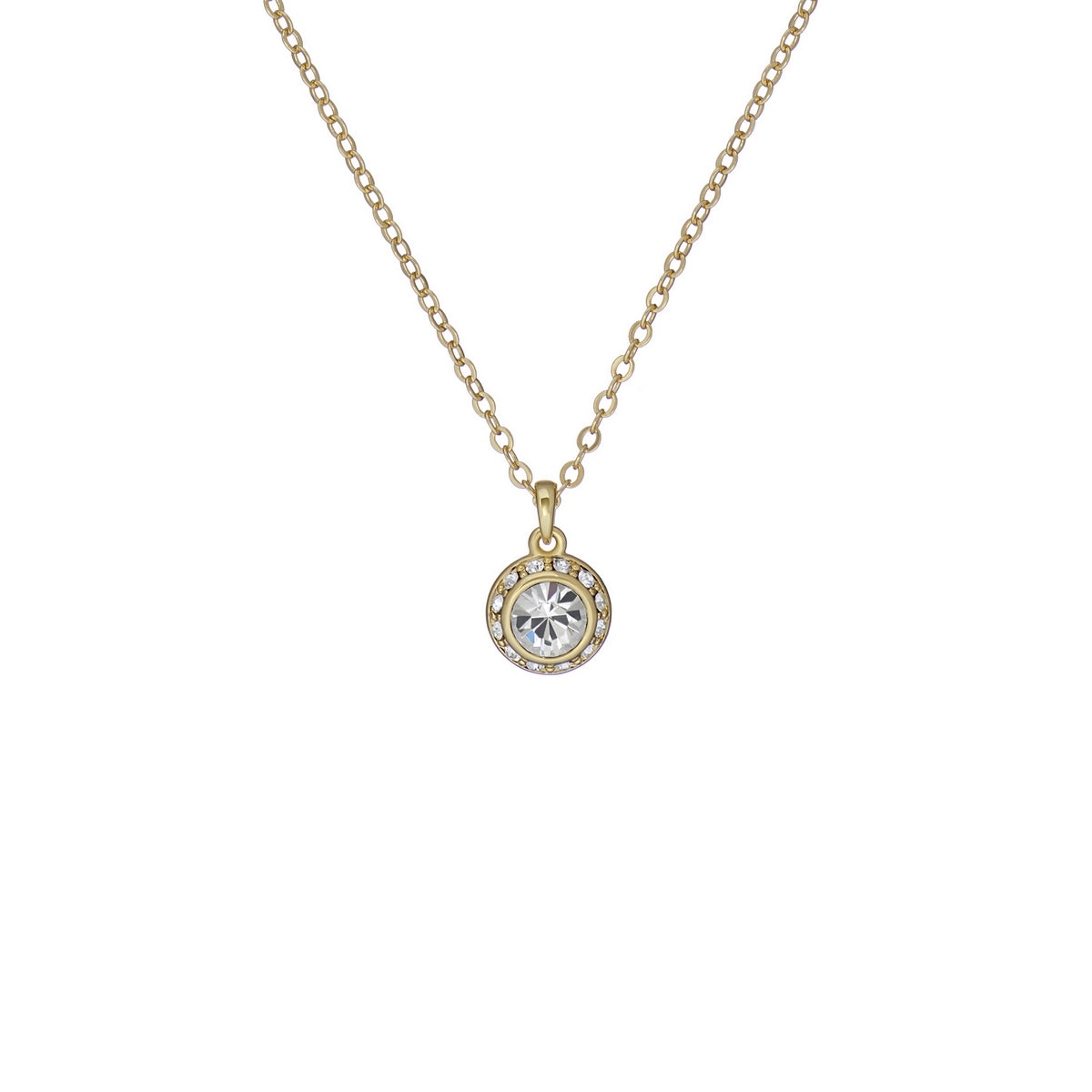 ted baker soltell: solitaire sparkle crystal pendant necklace gold tone, clear crystal